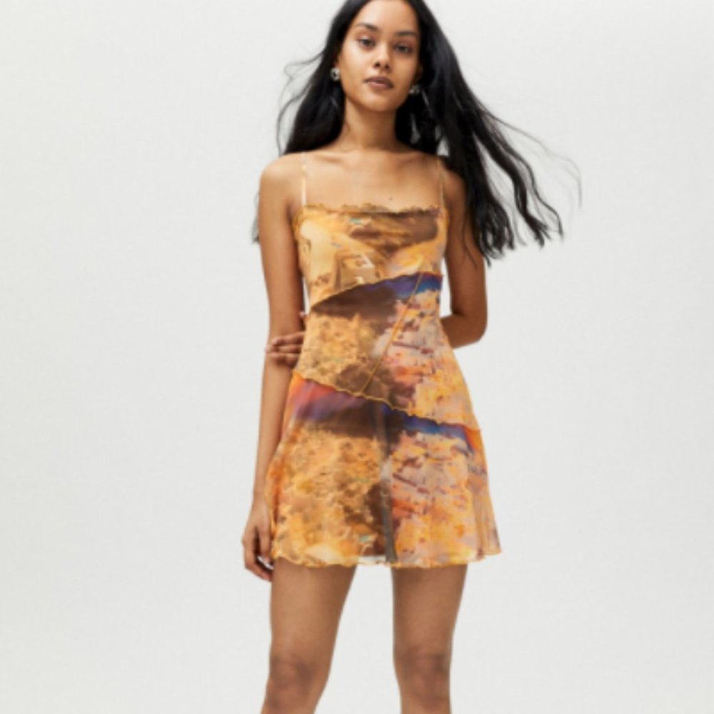 Moxie Mesh Mini Slip Dress - S